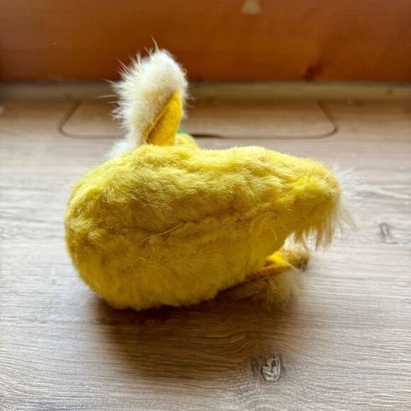 Vintage Plush Duck With Rubber Beak, Stuffed Rabbit Fur Easter Duck Fisherman Ae - Picture 6 of 6